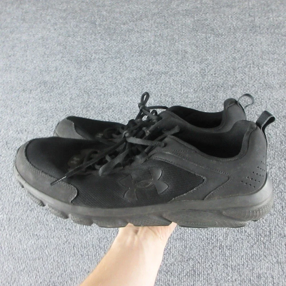 Under Armour Charged Shoes Mens Size 13 Black Mesh Running Walking 3024590-003